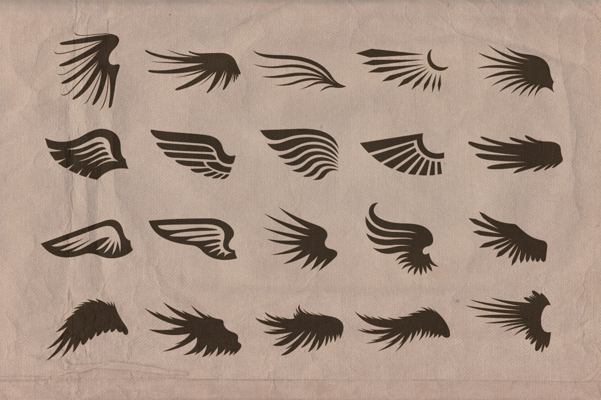 Retro/Vintage shapes - Wings 2 preview 3