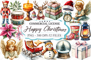 Happy Holidays Christmas Clipart, an Illustration by designcity5