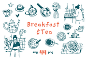 Hand Drawn Breakfast & Tea Clipart, a Decorative Illustration by Heartwarming Art (Thumbnail 1 of 10)