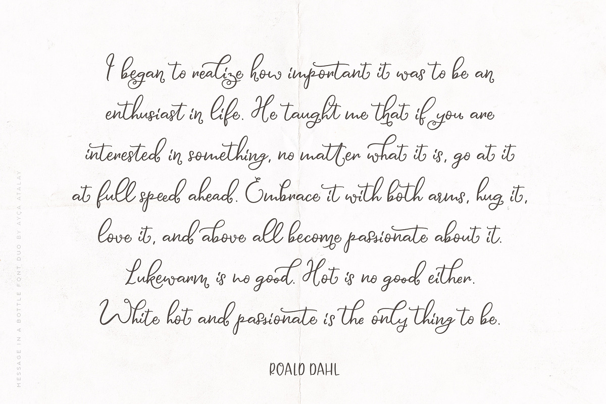 Message In A Bottle Font Duo, a Script Font by Ayca Atalay (Photo 9 of 19)