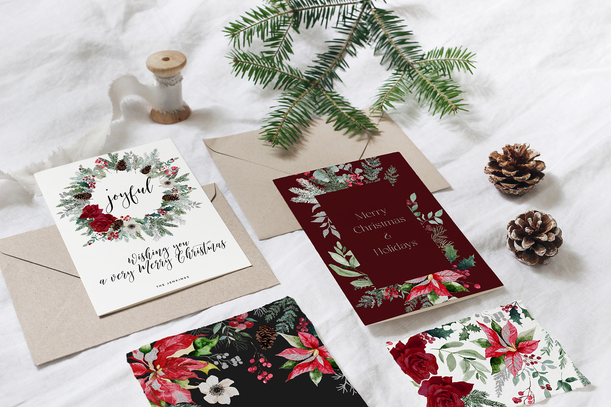 Merry & Bright Watercolor Botanicals, an Illustration by studioequinox (Photo 7 of 10)