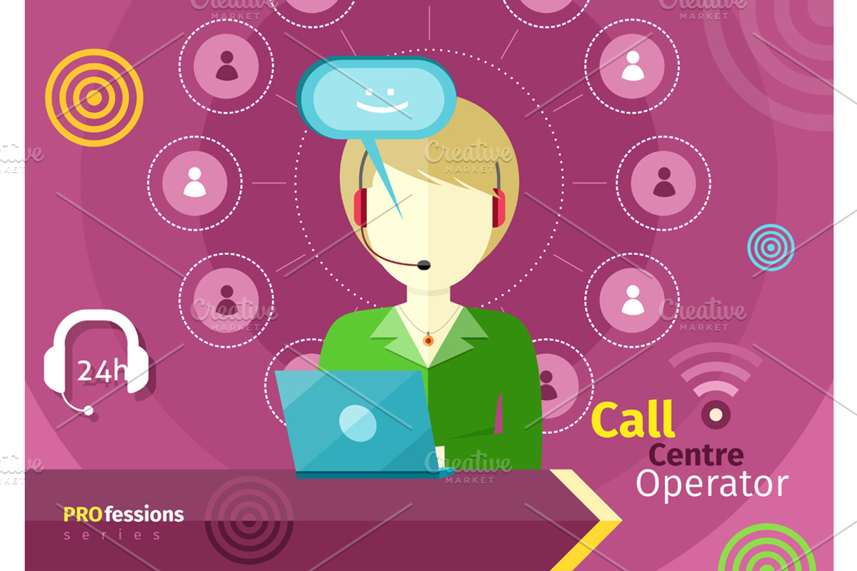 Female call centre operator with