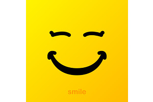 Yellow Smile. Smile Icon. Vector