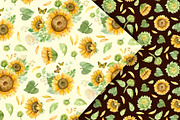 Sunflowers clipart, patterns, frames, a Decorative Illustration by Valin Malin (Thumbnail 15 of 16)