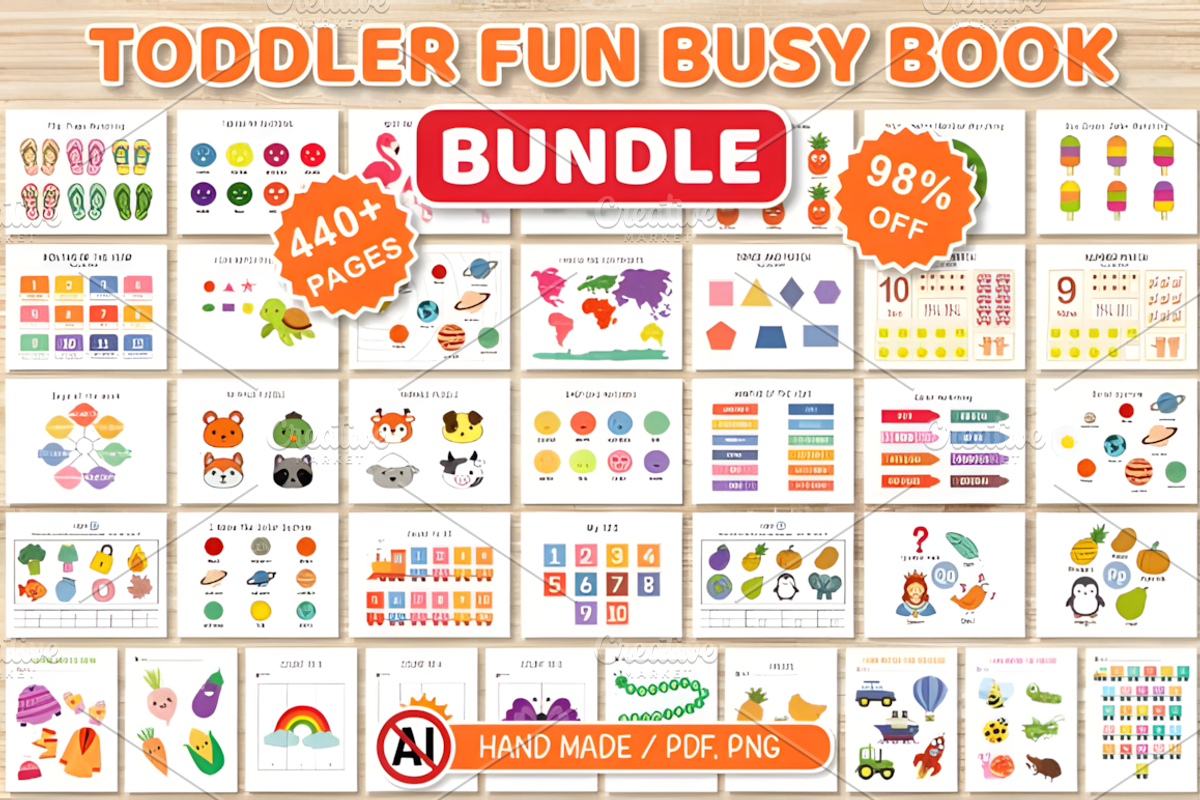 Toddler Fun Busy Book Bundle, a Marketing Template by Coco Bloom (Photo 1 of 2)