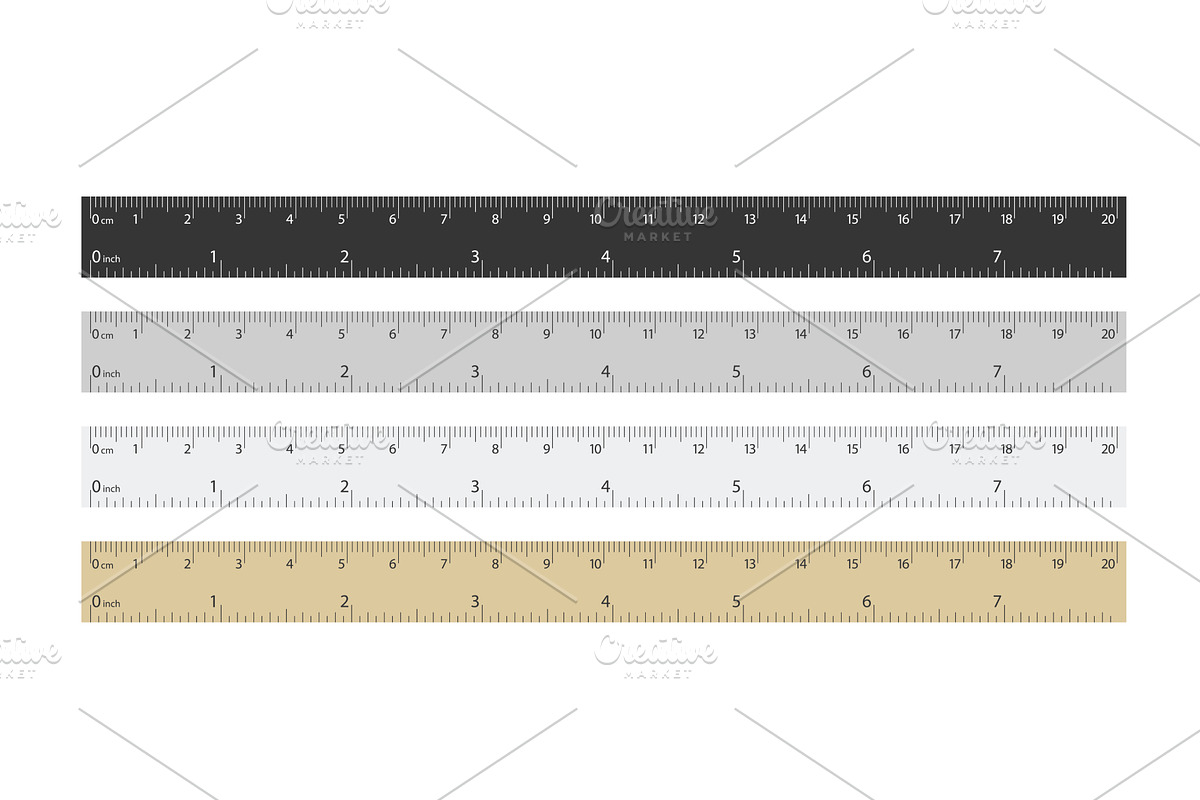 different material measuring rulers, an Object Illustration by IfH