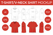 T-Shirt/V-Neck Shirts - Template, a Shirt Mockup by Mark Anthony Media (Thumbnail 1 of 4)