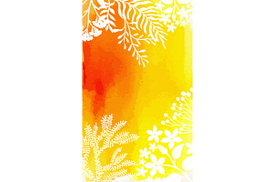 Watercolor yellow background with, an Illustration by Nenahliadava Design