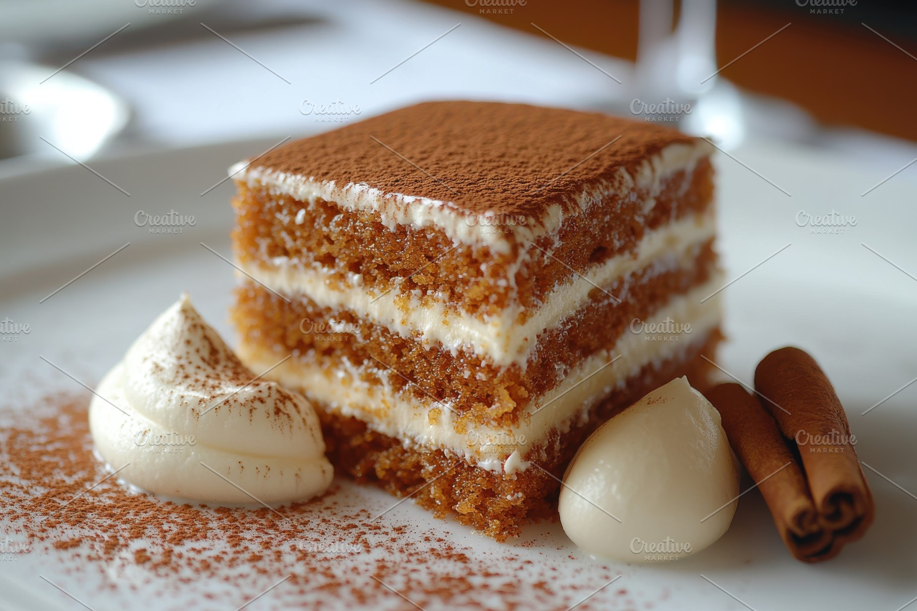 Delicious Tiramisu Dessert Cocoa Pow, a Background Photo by Pixeness