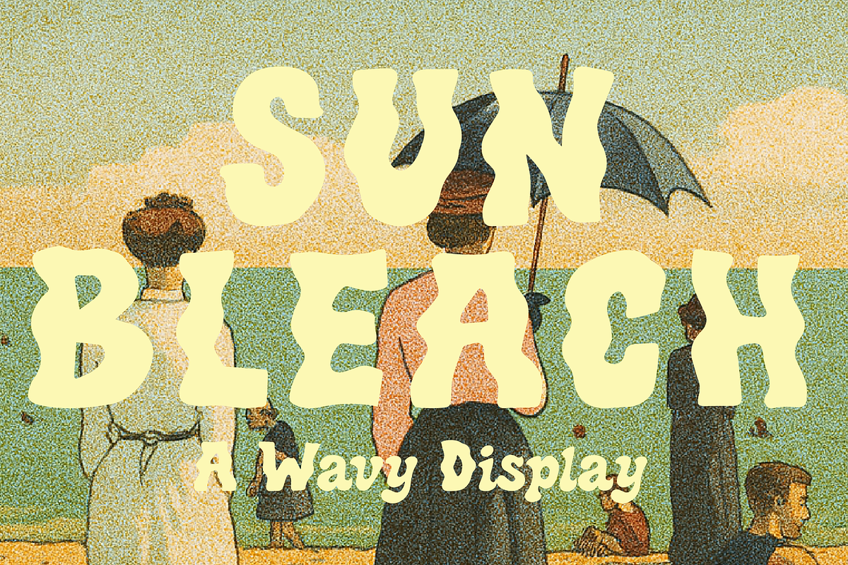 Sunbleach - a wavy display font, a Font by Press & Pen (Photo 1 of 6)