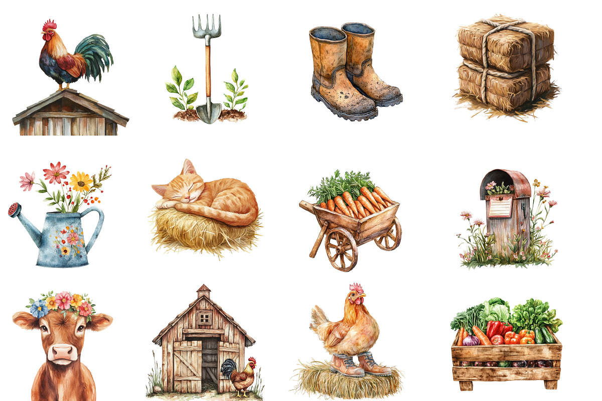 Farmer Life Sublimation Clipart, an Illustration by Designworld (Photo 2 of 6)