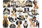 1920s Party Black Clipart, a Person Illustration by GlamArtZhanna (Thumbnail 5 of 5)