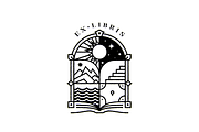Ex Libris Bookplate Window Vector, an Education Illustration by Tovarkovdesign (Thumbnail 1 of 5)