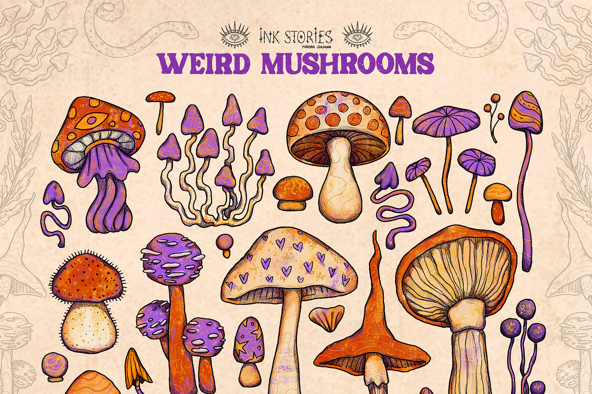 Weird Mushrooms, an Object Illustration by Ink Stories (Photo 2 of 23)