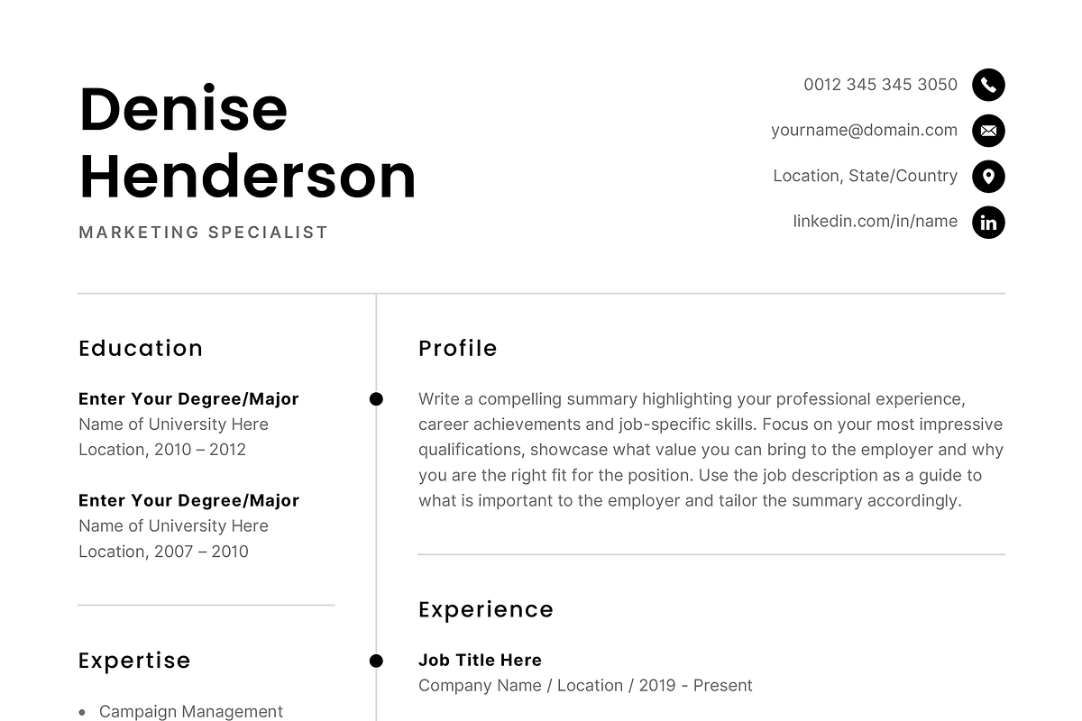 Resume Template Denise, a Resume Template by Olympia Resume (Photo 6 of 6)