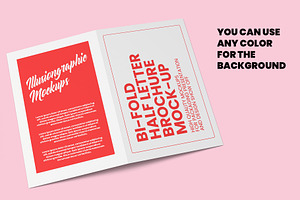 Bi-Fold Half Letter Brochure Mock-up