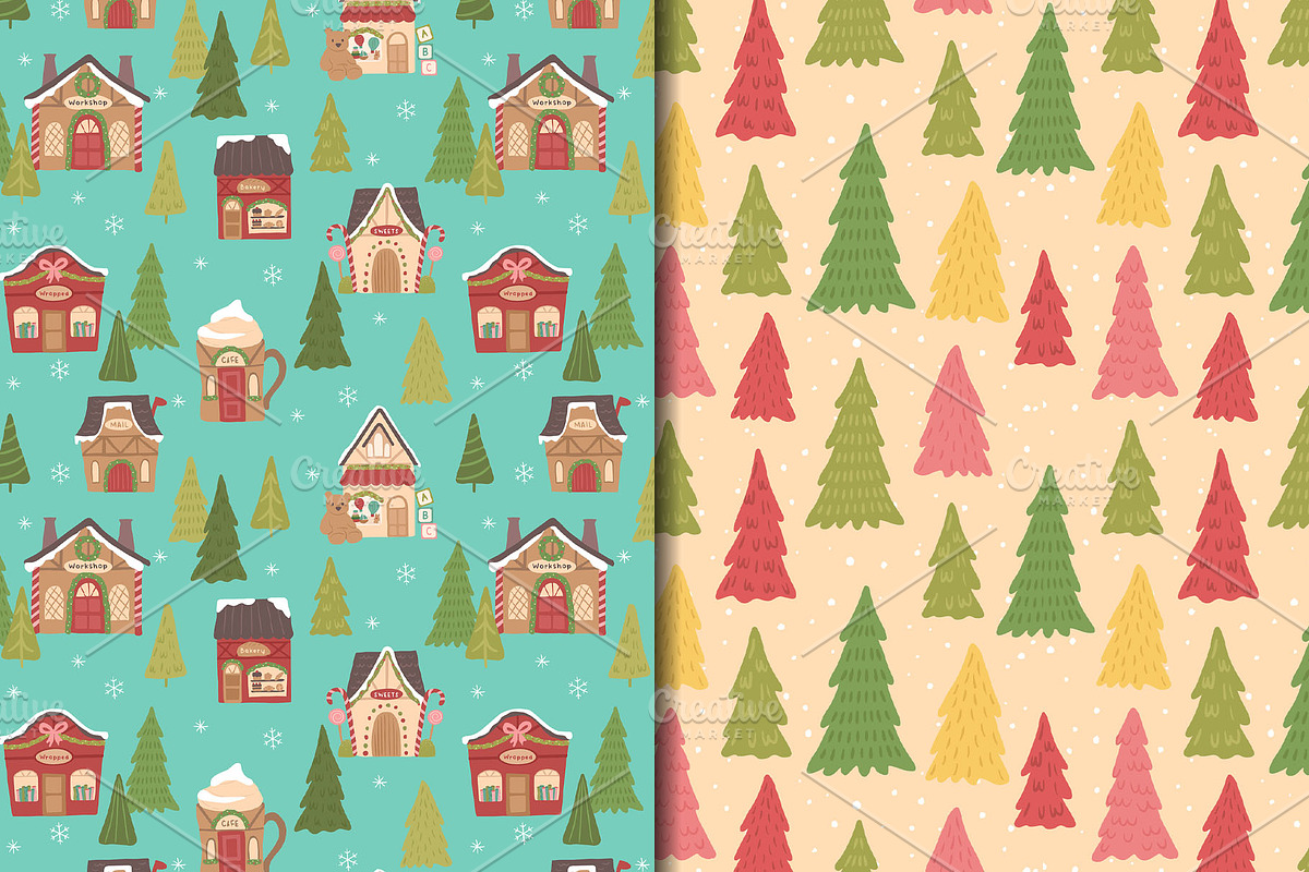 Christmas Santa Village Pattern, a Pattern Graphic by CreativeChristiana (Photo 5 of 9)