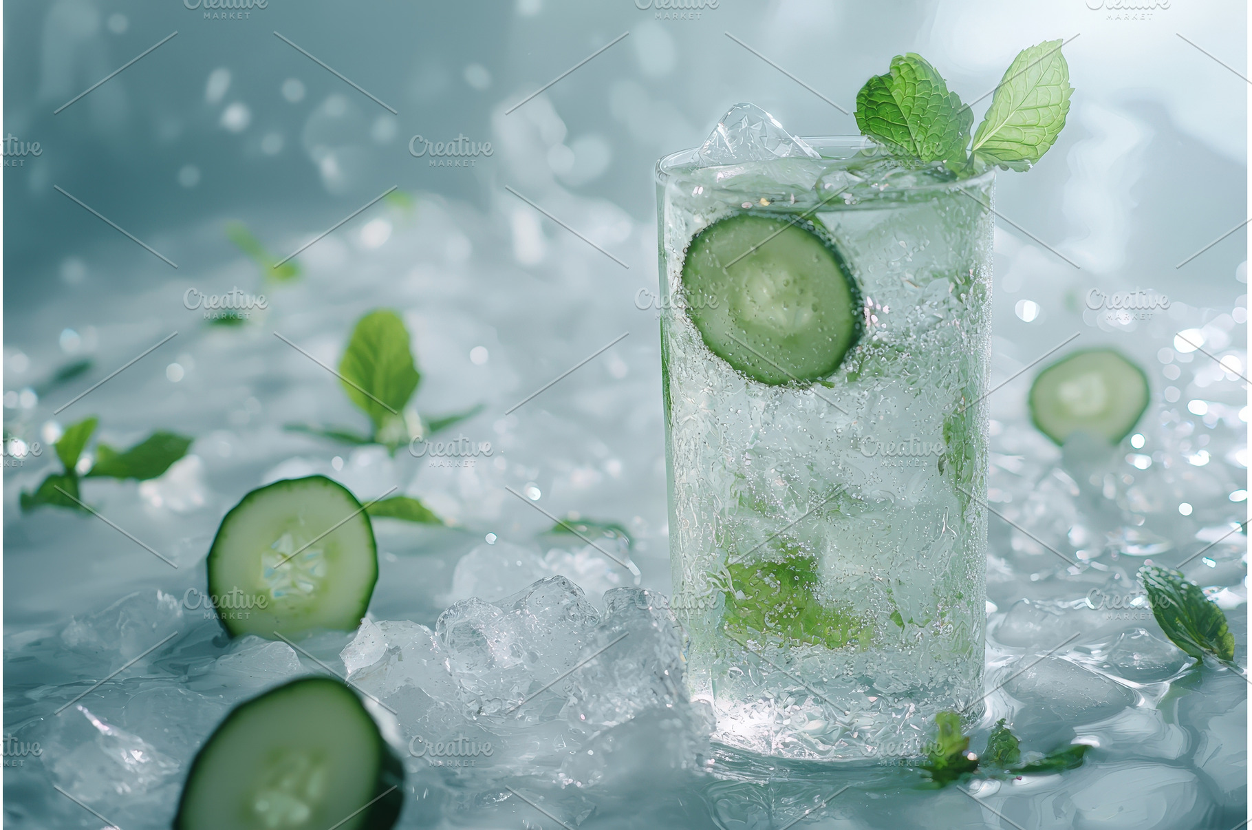 Icy Cucumber and Mint Refresher with, a Food & Drink Photo by Rodica Ciorba