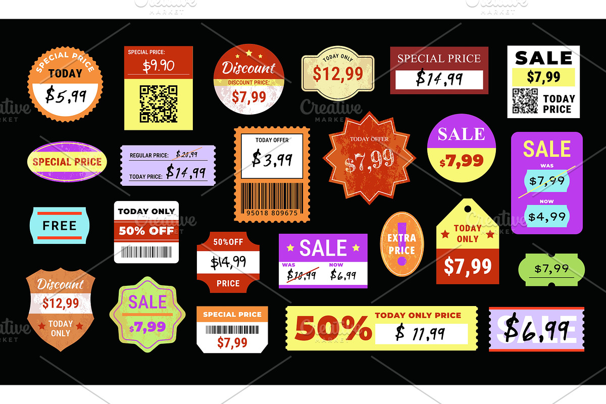 Price tag stickers. Special price, an Illustration by winwin.art