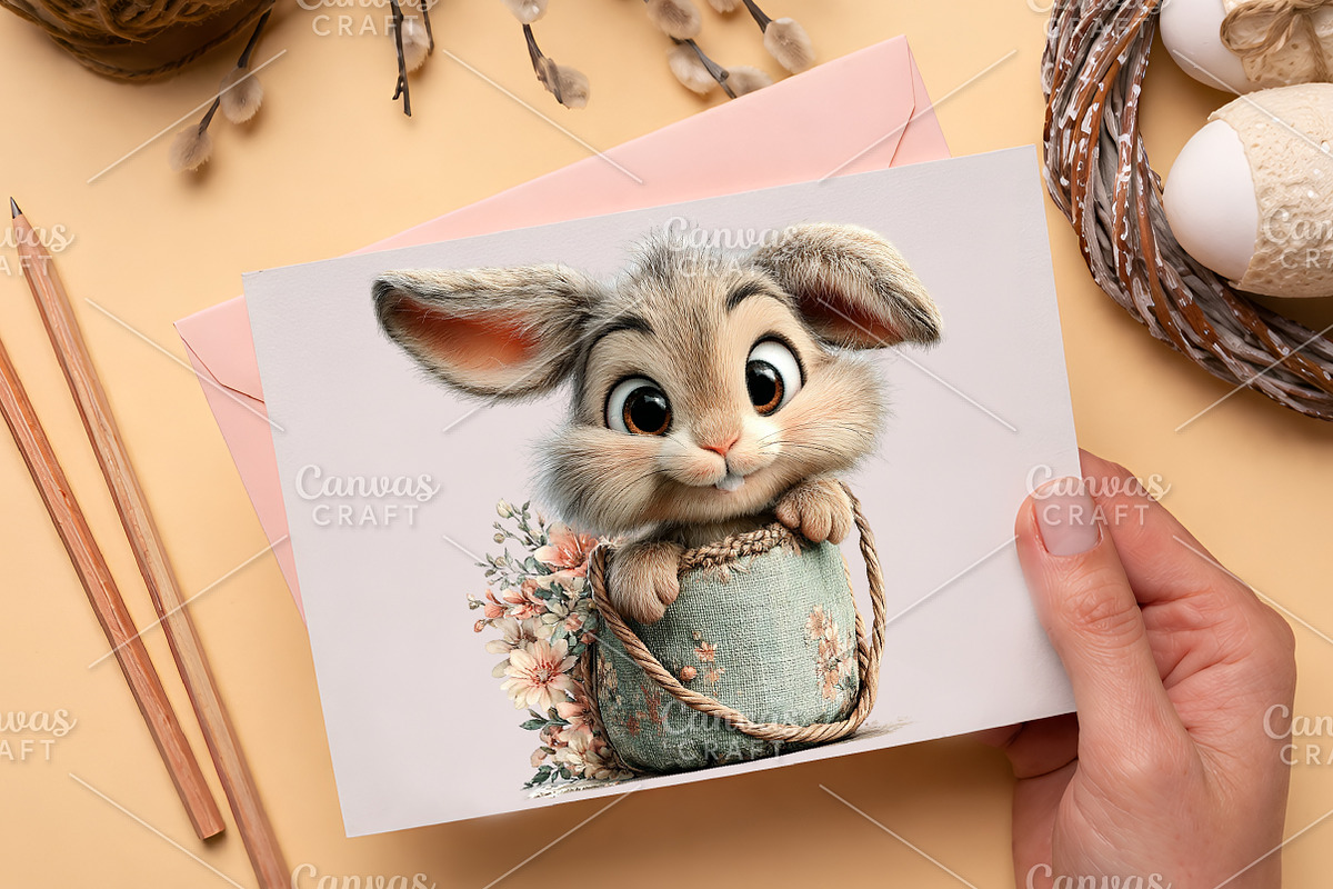 Easter Baby Bunny Clipart Bundle, an Illustration by Canvas Craft (Photo 7 of 7)