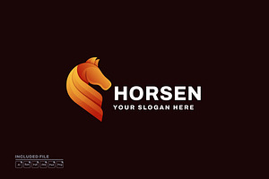 Horse Gradient Logo Vector