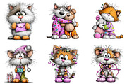 Christmas Cats Clipart, an Illustration by DreamArtGraphic (Thumbnail 5 of 5)