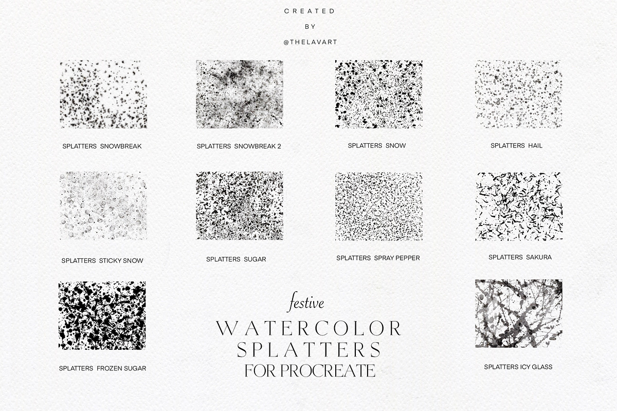 Festive Splatter Box for Procreate, a Brush Add-On by Liquid Amethyst Art (Photo 5 of 10)