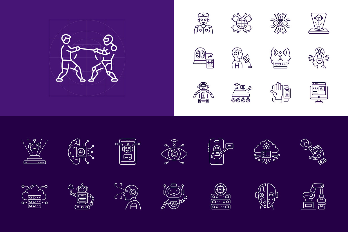 Artificial Intelligence Icon Art Set, an Outline Icon by Prosymbols (Photo 5 of 8)