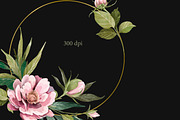 Watercolor Peonies Wreath Clipart, a Decorative Illustration by NKTKNS (Thumbnail 2 of 4)
