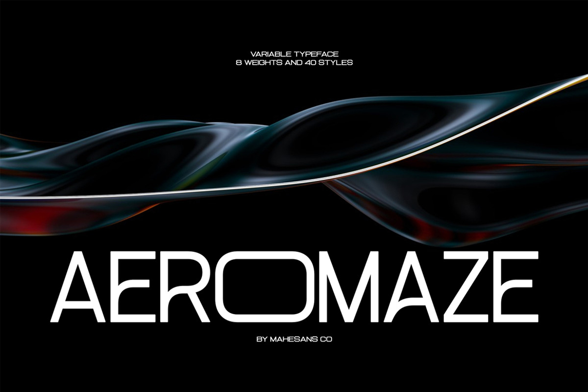 Aeromaze – Sans Family (40 Styles), a Sans Serif Font by Mahesans Co (Photo 2 of 11)