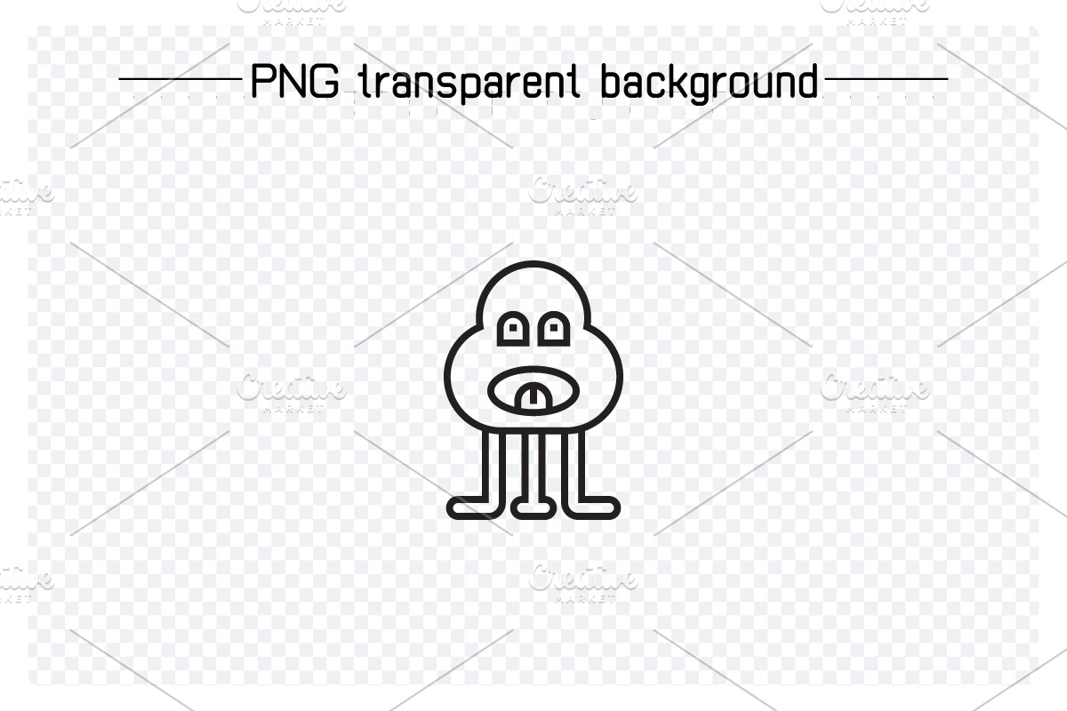 Cute Monster Avatars Illustrations, an Outline Icon by Designfour (Photo 3 of 7)
