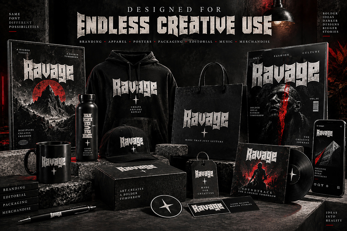 Ravage, a Script Font by Wow Magic (Photo 2 of 5)
