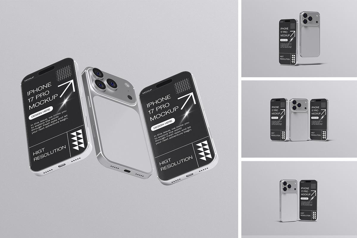 Iphone 17 Pro Mockup, an iPhone Mockup by Afif_studio (Photo 1 of 5)