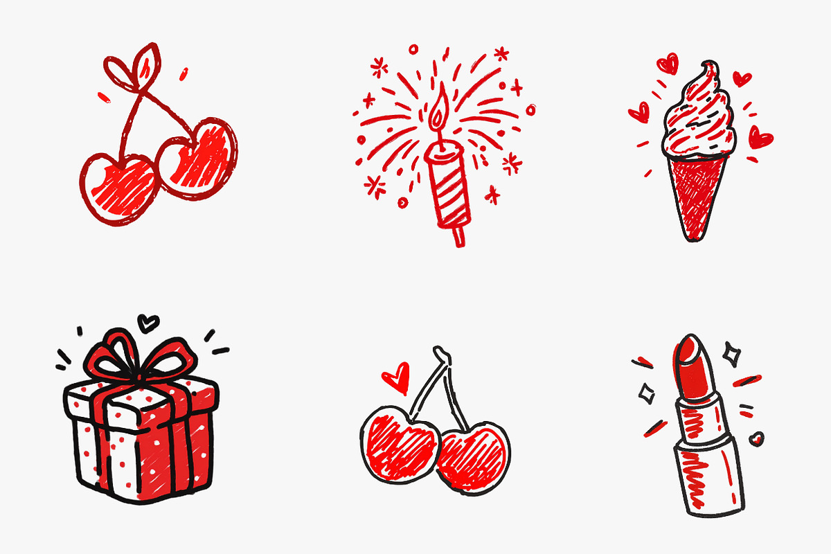 Hand drawn birthday Png, an Illustration by CreationArt (Photo 3 of 6)