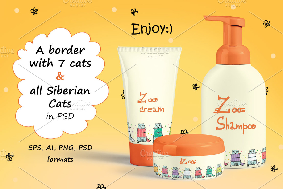 The Siberian Cat patterns, an Animal Illustration by Zooza Art (Photo 10 of 10)