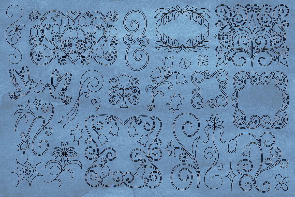 Ornate Floral Frames & Flourishes, an Object Graphic by venimo (Photo 3 of 14)