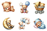 Teddy bear watercolor clipart, an Illustration by CreationArt (Thumbnail 4 of 6)