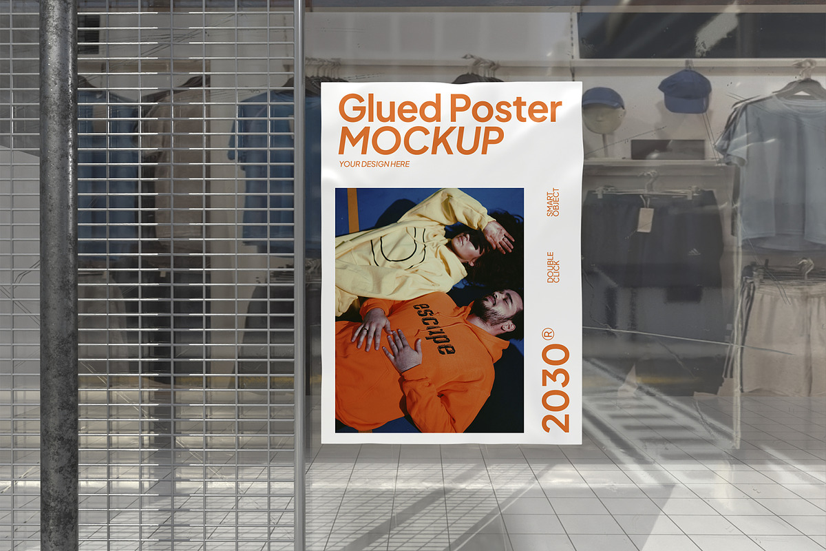 Glued Poster Mockup, an Advertising Mockup by Unerispace (Photo 2 of 5)