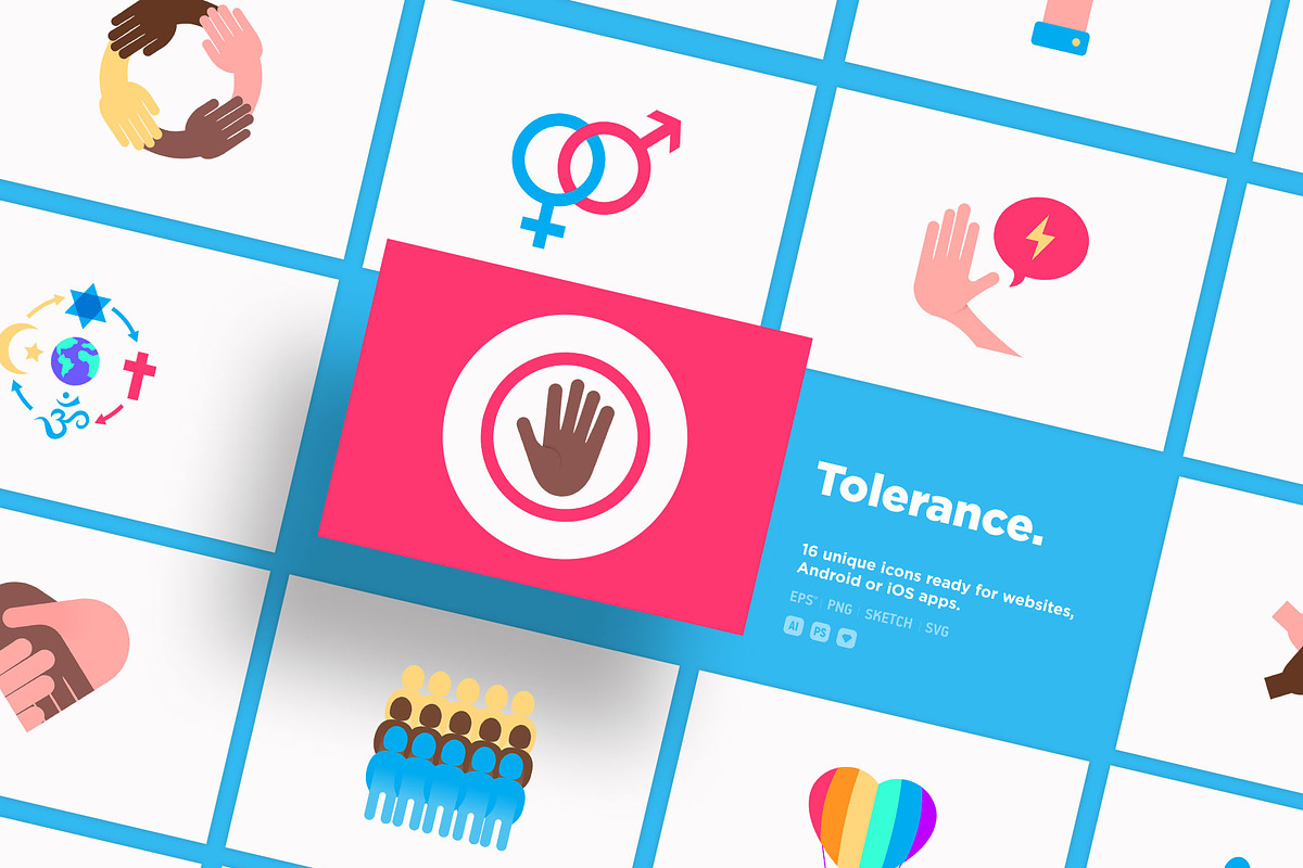 Tolerance | 16 Flat Icons Set, a Solid Icon by Alex Blogoodf (Photo 11 of 12)