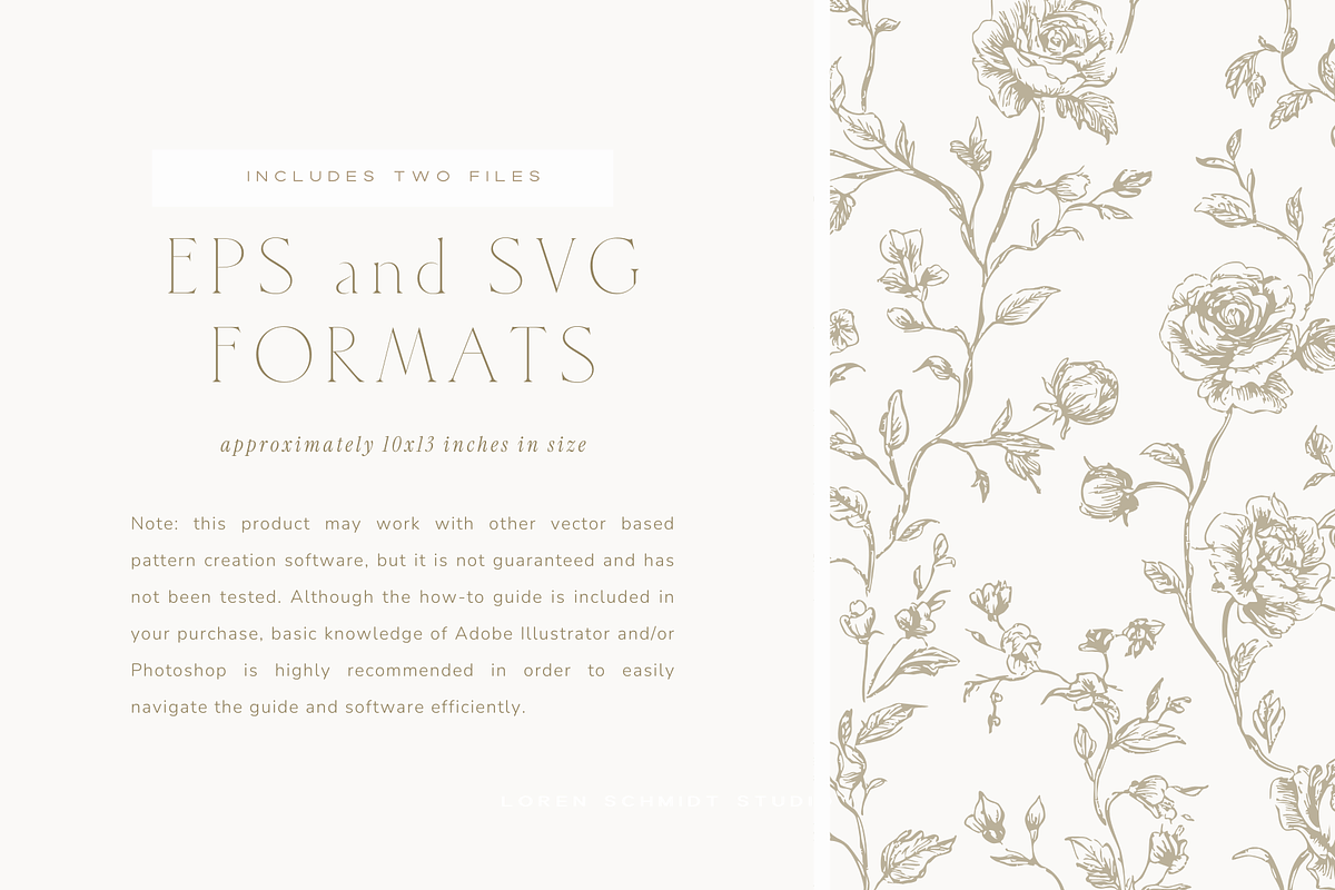Floral Toile Pattern Vector Art, an Object Illustration by Loren Schmidt Studio (Photo 2 of 3)