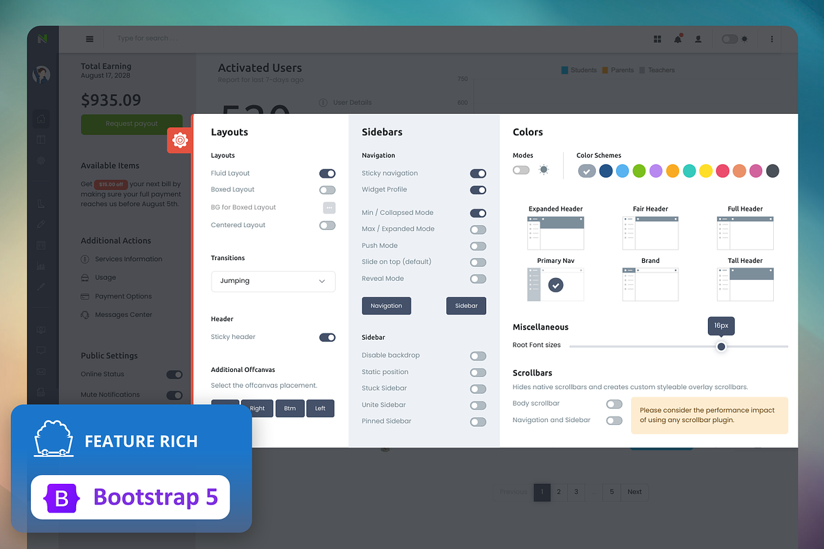 Nifty - Light & dark bootstrap 5 admin preview 2