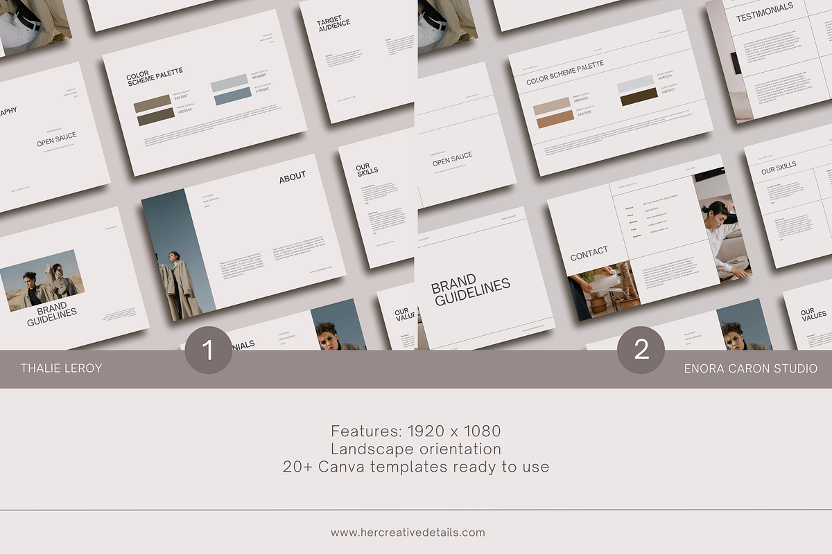 Brand Guidelines, Enora - Canva, a Branding & Logo Template by Her creative details (Photo 3 of 3)