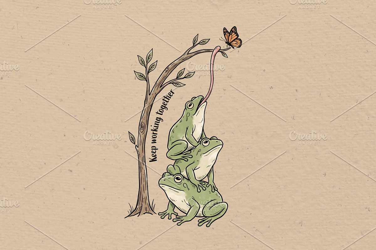 Keep working together illustration, an Animal Illustration by Vectorlina (Photo 1 of 4)