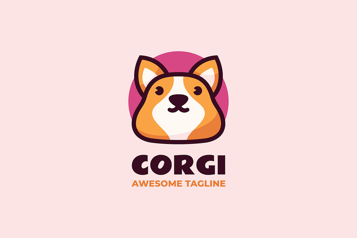 Corgi Dog Simple Mascot Logo, a Branding & Logo Template by Artnivora.Std