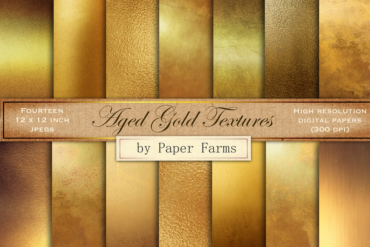 Aged gold backgrounds, a Texture Graphic by Paper Farms (Photo 1 of 2)