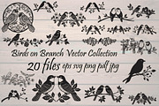 Birds on Branch Vector Collection, an Illustration by Designer_Momina (Thumbnail 1 of 21)