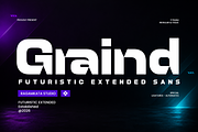 Graind - Futuristic Extended Font, a Sans Serif Font by RagamKata (Thumbnail 1 of 10)