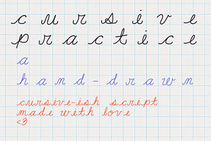 Cursive Practice a Hand-drawn Font
