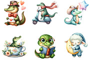 Cute Crocodile Sublimation Clipart, an Illustration by DreamArtGraphic (Thumbnail 3 of 4)