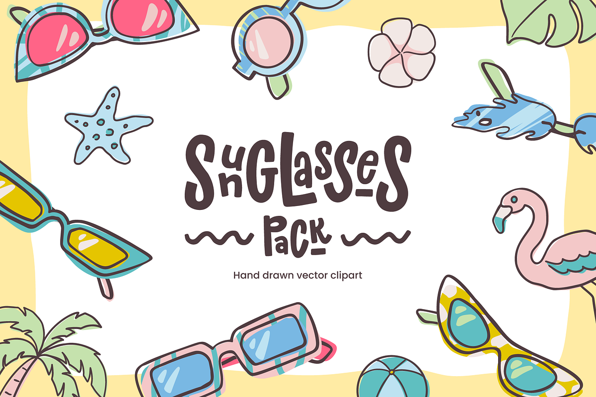 Sunglasses Vector Summer Pack, an Illustration by Castula (Photo 1 of 17)